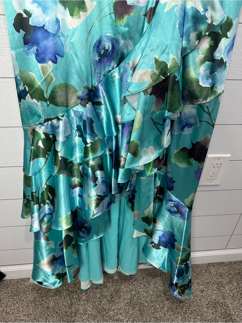 NWT Eliza J Teal Multi Ruffled Dress Size 20W - Picture 16 of 16